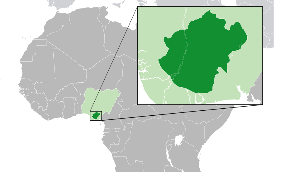 Location map of Igboland in Nigeria Africa